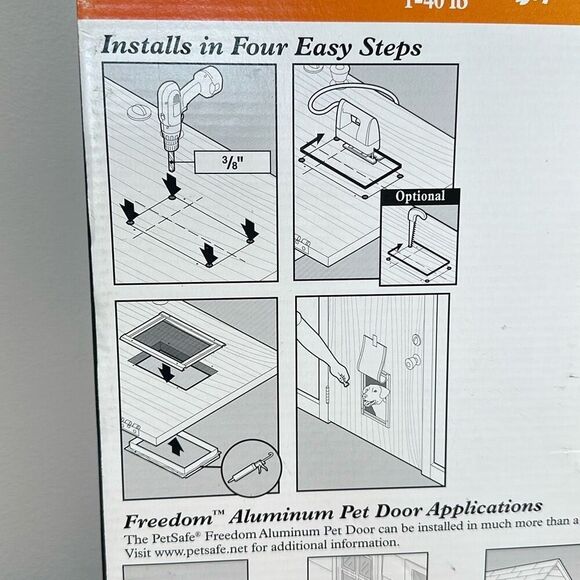 PetSafe Freedom Aluminum Pet Door Medium Dogs Up To 40lbs 8 1/8 11 3/4 Opening - Picture 6 of 7